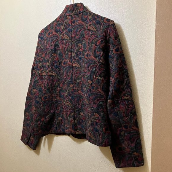 Vintage Coldwater Creek Women's Paisley Boho Tapestry Blazer Jacket Size Medium - Picture 2 of 5